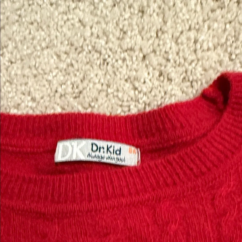 Kid’s Red Cable Knit Sweater, size 8